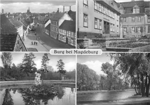 AK, Burg b. Magdeburg, vier Abb., 1967