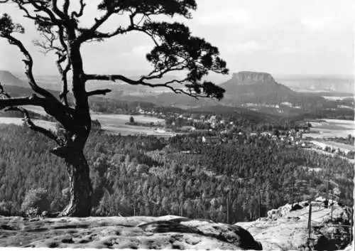 AK, Kurort Gohrisch Sächs. Schweiz, Blick vom Papststein, 1962