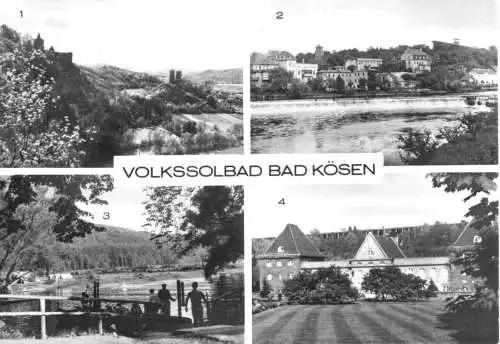 AK, Bad Kösen Kr. Naumburg, vier Abb., u.a. Campingplatz, 1984