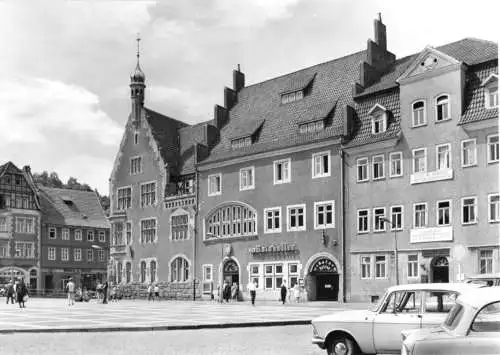 AK, Schmalkalden, Partie mit Rathaus, Ratskeller, Pkw, 1973