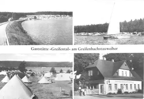 AK, Geyer Kr. Annaberg, Gaststätte "Greifental" am Greifenbachstauweiher, 1984