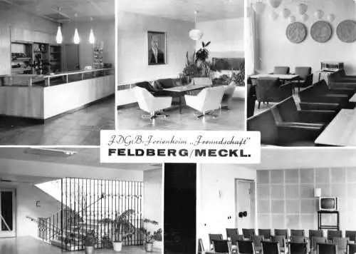 AK, Feldberg Meckl., FDGB-Heim "Freundschaft", fünf Innenansichten, 1969