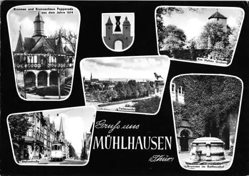 AK, Mühlhausen Thür., fünf Abb., gestaltet, 1960