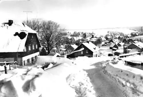 AK, Carlsfeld Kr. Aue, Straßenpartie, Winter, 1981