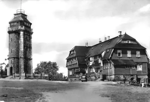 AK, Auersberg Erzgeb., Turm und Berghaus, 1976
