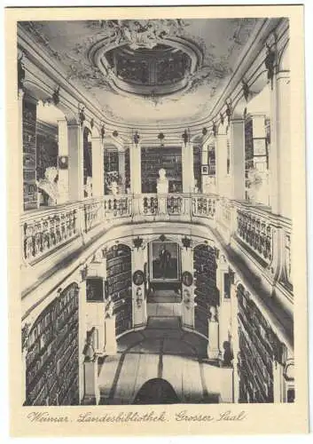 AK, Weimar, Landesbibliothek, Grosser Saal, um 1950
