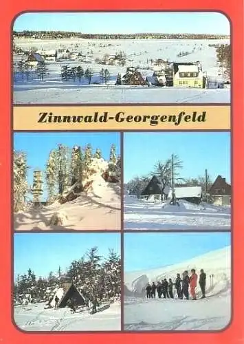AK, Zinnwald-Georgenfeld, 5 Abb., Winteransichten