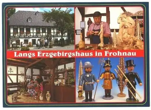 AK, Frohnau Sachs., "Langs Erzgebirgshaus", 4 Abb, 1998
