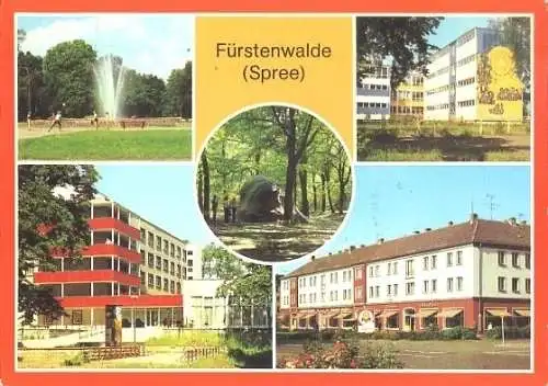 AK, Fürstenwalde, 5 Abb., u.a. POS "H. Matern", 1985