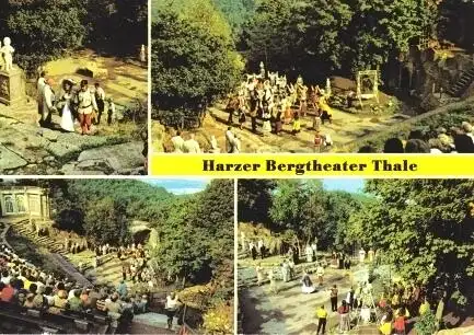 AK, Thale Harz, Harzer Bergtheater, 4 Abb, belebt, 1985