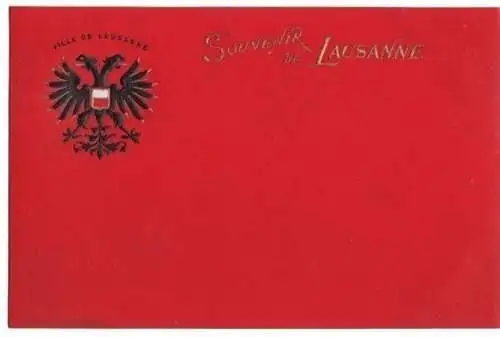 AK, Prägekarte, Wappen, Grüße aus Lausanne, V. 2, 1900