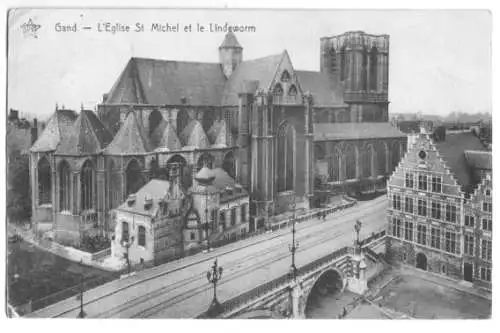 AK, Gand, Gent, L'Eglise St. Michel et le Lindeworm