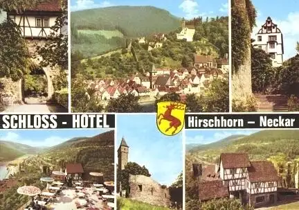 AK, Hirschhorn Neckar, Schloss-Hotel, 6 Abb., 1967