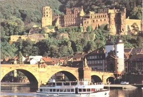 AK, Heidelberg, Teilansicht mit MS "Schloss Heidelberg"