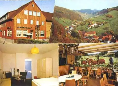 Ansichtskarte, Lerbach Oberharz, Hotel "Sauerbrey", 4 Abb., 1974