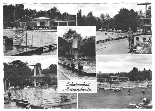 AK, Friedrichroda Thür., Schwimmbad, fünf Abb., 1967