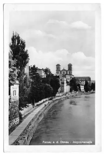 AK, Passau a.d. Donau, Innpromenade, um 1955
