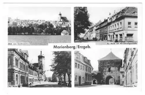 Ansichtskarte, Marienberg Erzgeb., vier Abb., 1960