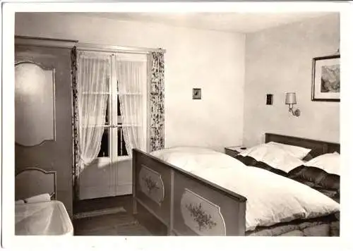 AK, Mittenwald Karwendelgeb., Landhaus - Pension Isarauen, Gästerzimmer 1, 1955