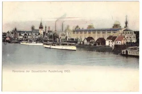 AK, Düsseldorf, Panorama der Düsseldorfer Ausstellung 1902
