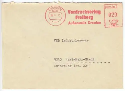 AFS, Vordruckverlag Freiberg, Außenstelle Dresden, o Dresden, 8023, 9.9.72