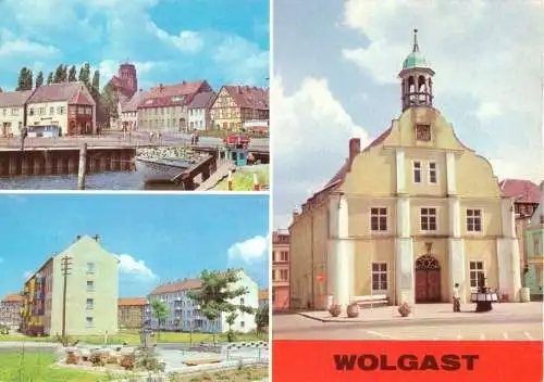 AK, Wolgast, drei Abb., u.a. Rathaus, 1979