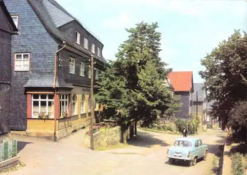 AK, Meura Thür. Wald, Straßenpartie mit Pkw, 1971