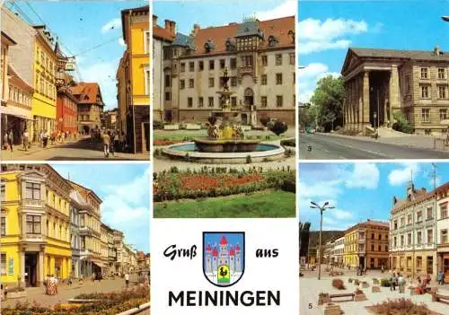 Ansichtskarte, Meiningen, fünf Abb., 1985