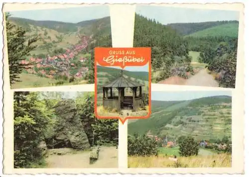 Ansichtskarte, Gießübel Thür. Wald, fünf Abb., gestaltet, 1963