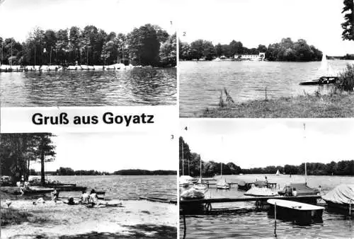 Ansichtskarte, Goyatz Kr. Lübben, vier Abb., 1988