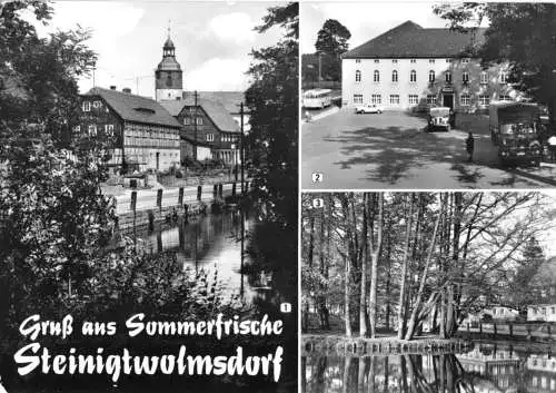 Ansichtskarte, Steinigtwolmsdorf, drei Abb., 1983