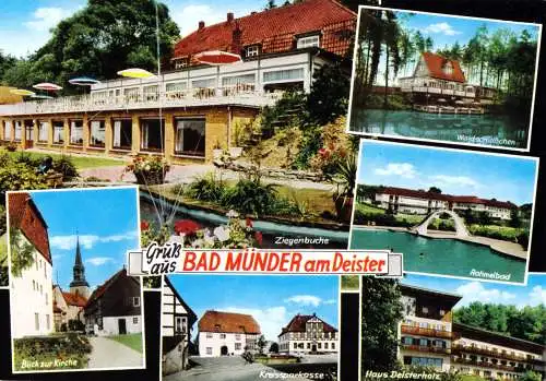 Ansichtskarte, Bad Münder am Deister, sechs Abb., gestaltet, 1991