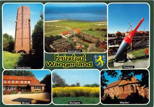 Ansichtskarte, Ferienland Wangerland, sechs Abb., gestaltet, 1994