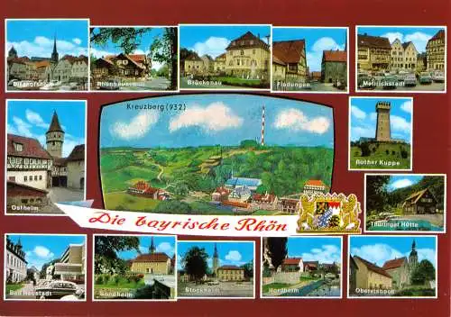 Ansichtskarte, Die bayerische Rhön, 14 Abb., um 1985