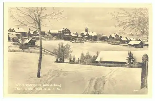 AK, Masserberg Thür., winterliche Teilansicht, 1950