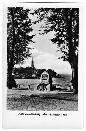 Ansichtskarte, Malchow Meckl., Am Malchower See, 1956