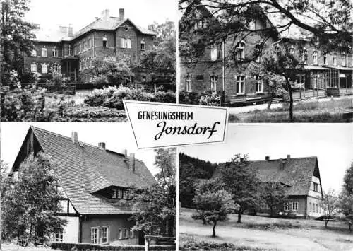 Ansichtskarte, Kurort Jonsdorf, vier Abb., Genesungsheim, 1965