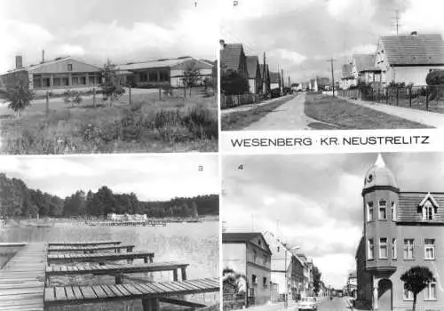 Ansichtskarte, Wesenberg Kr. Neustrelitz, vier Abb., 1975