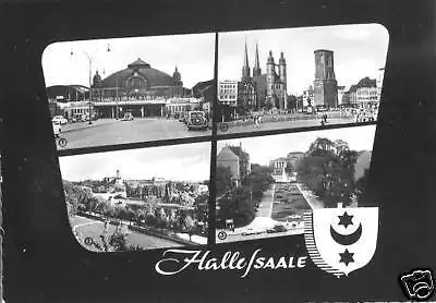 Ansichtskarte, Halle Saale, vier Abb., 1962