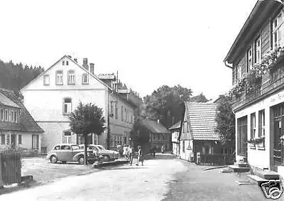 AK, Altenbrak Harz, Straßenansicht mit HO-Hotel, 1978