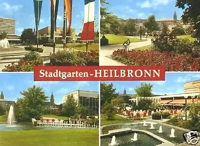Ansichtskarte, Heilbronn am Neckar, vier Abb., Stadtgarten, 1980