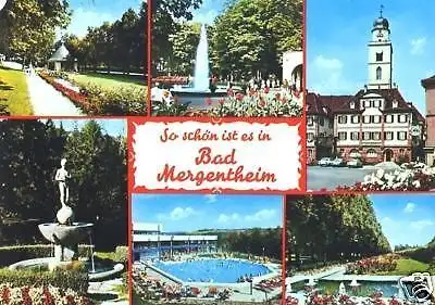 Ansichtskarte, Bad Mergentheim, sechs Abb., 1979