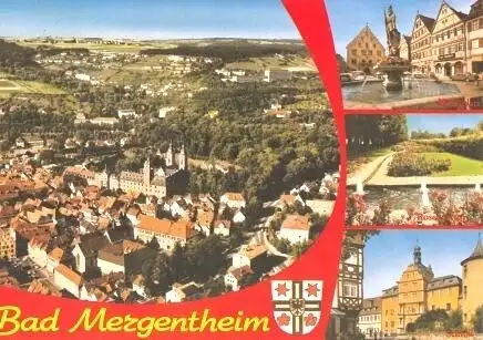 Ansichtskarte, Bad Mergentheim, vier Abb, ca. 1978