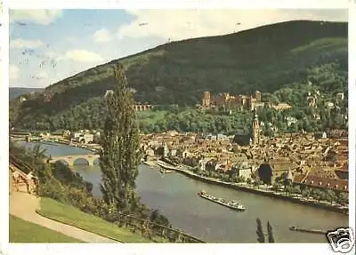 Ansichtskarte, Heidelberg, Blick vom Philosphenweg, 1957