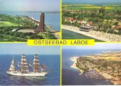 Ansichtskarte, Ostseebad Laboe, vier Luftbildabb., 2000