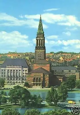 Ansichtskarte, Kiel, Kleiner Kiel und Rathaus, V. 2, ca. 1968