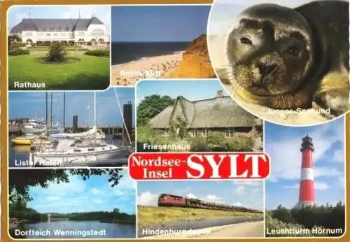 Ansichtskarte, Nordseeinsel Sylt, 8 Abb., 1991