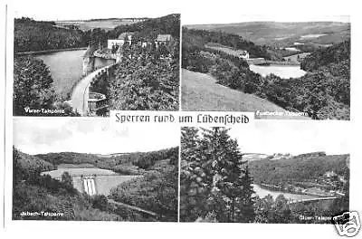 AK, Lüdenscheid, vier Abb.Talsperren, ca. 1950