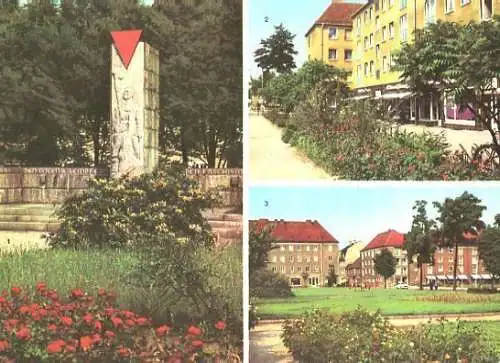Ansichtskarte, Niesky OL, 3 Abb., u.a. Zinssendorfplatz, 1971
