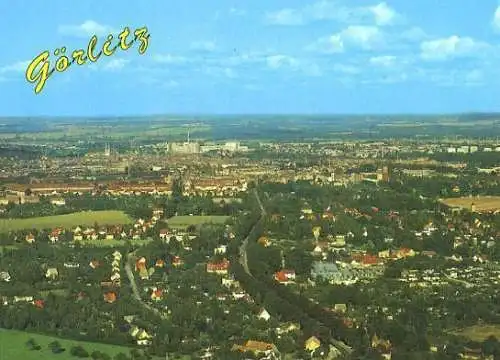 Ansichtskarte, Görlitz, Blick von der Landeskrone, Übersicht